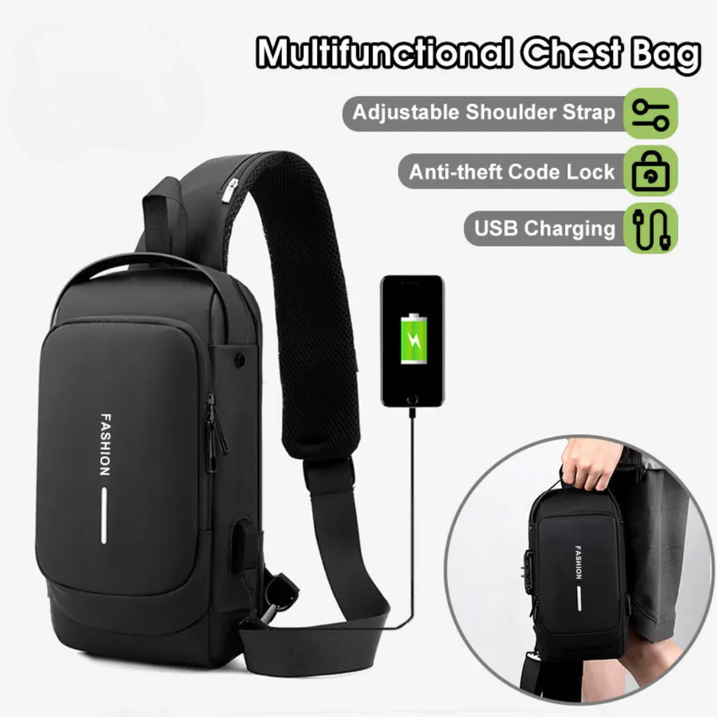 Chest Bag Multifunction Crossbody Sport Running Travel Sling Pack Anti-theft for Men (Random Color)