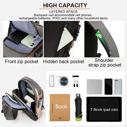 Chest Bag Multifunction Crossbody Sport Running Travel Sling Pack Anti-theft for Men (Random Color)