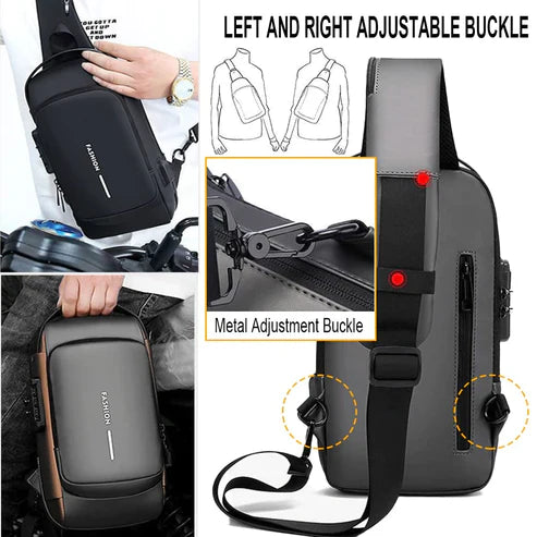 Chest Bag Multifunction Crossbody Sport Running Travel Sling Pack Anti-theft for Men (Random Color)
